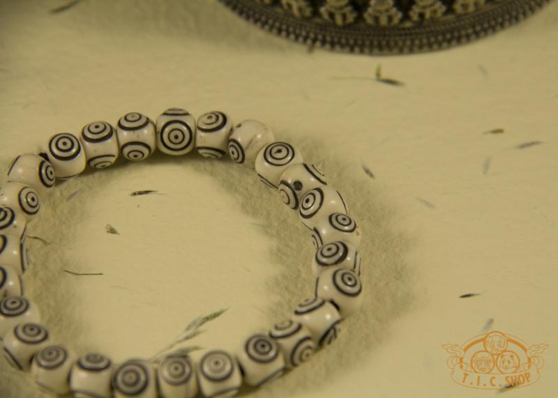 Hand-Carved Yak Bone Amulet Beads Bracelet