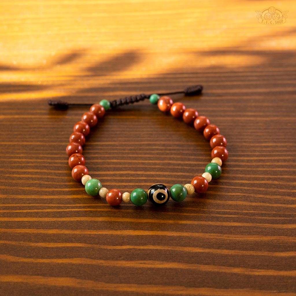 Tibetan Style Beads Bracelet with Agate Dzi Bead