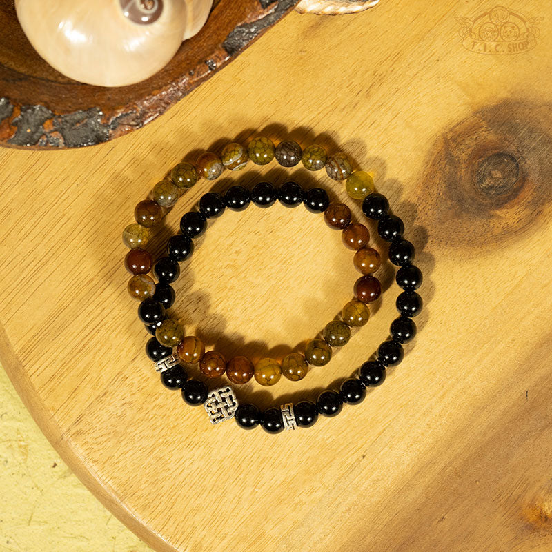 Double Circle 6mm Beads Bracelet