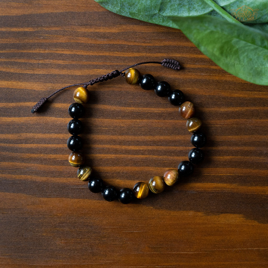 Tiger Eye Obsidian 8mm Beads Bracelet