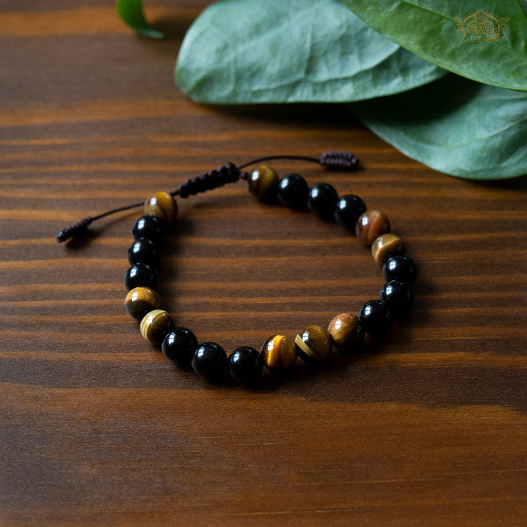 Tiger Eye Obsidian 8mm Beads Bracelet