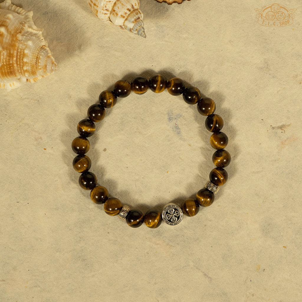 'Double Vajra' Tiger Eye 8mm Beads Bracelet