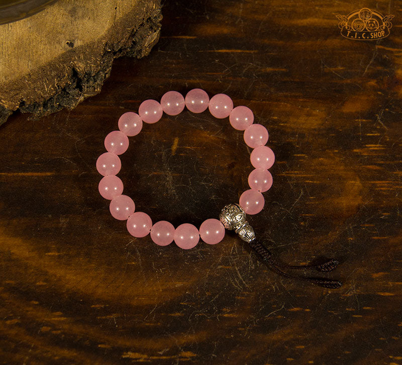 Rose Quartz 10 mm/18 Beads Wrist Mala Bracelet