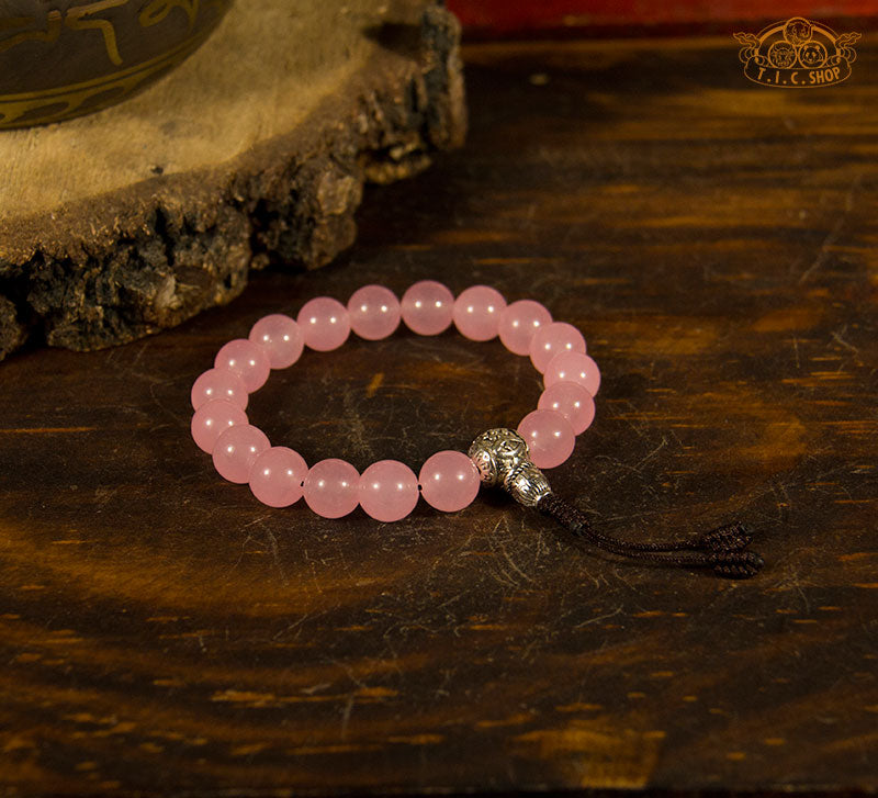 Rose Quartz 10 mm/18 Beads Wrist Mala Bracelet