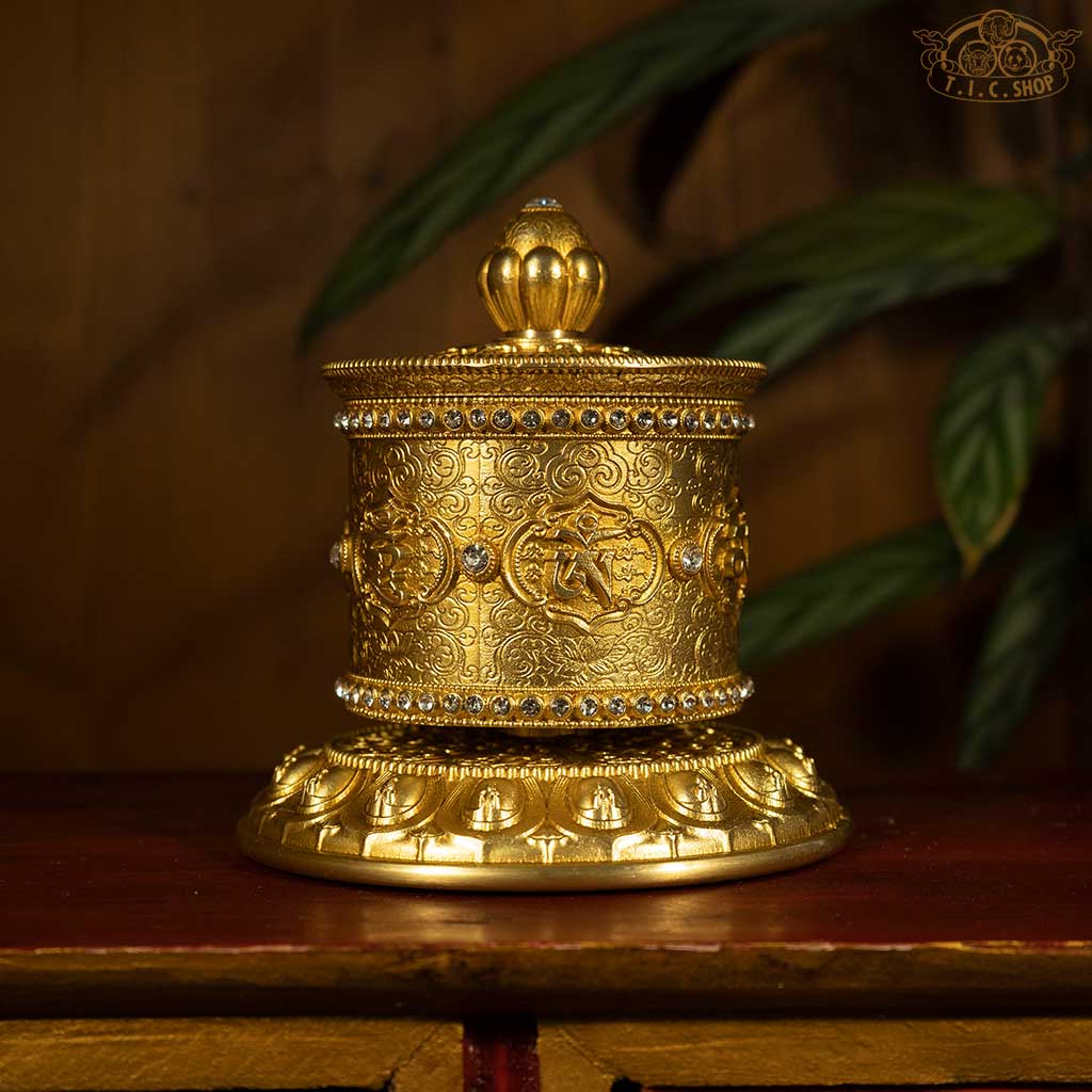 Brass Table Top Prayer Wheel