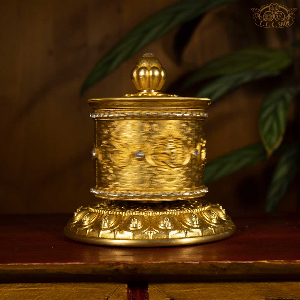 Brass Table Top Prayer Wheel