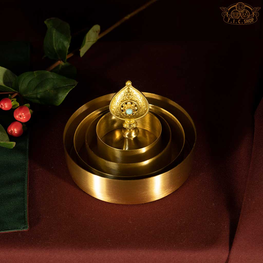 Brass Plain Mandala Offering Set