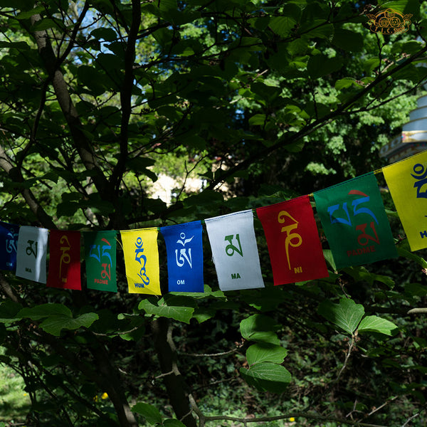 Om Mani Padme Hung Tibetan Prayer Flag  Handmade From Nepal