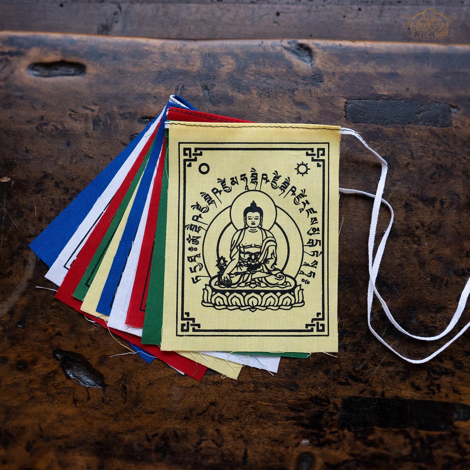 Medicine Buddha Prayer Flags 9x12cm, 1m