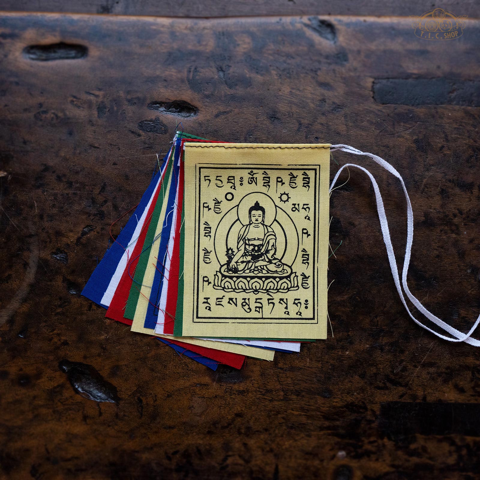 Medicine Buddha Prayer Flags 7x9cm, 0.75m
