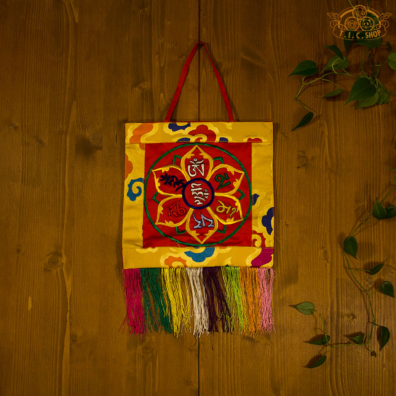 Lotus Mandala Brocade Embroidery Tibetan Traditional Wall Decoration