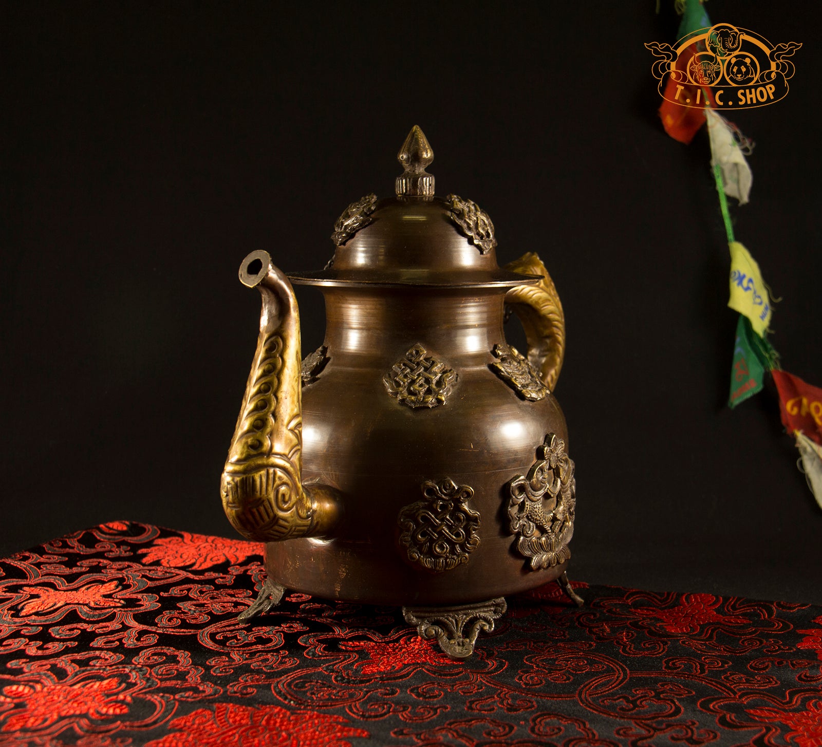 Tibetan Style Ceremonial  Copper Teapot