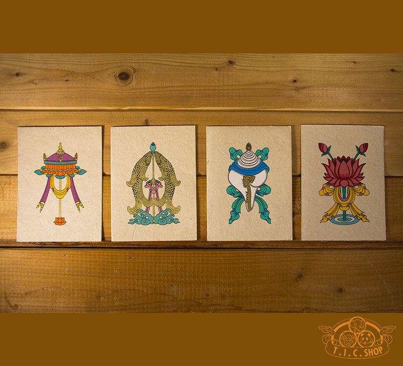8 Auspicious Symbols Greeting Cards Set