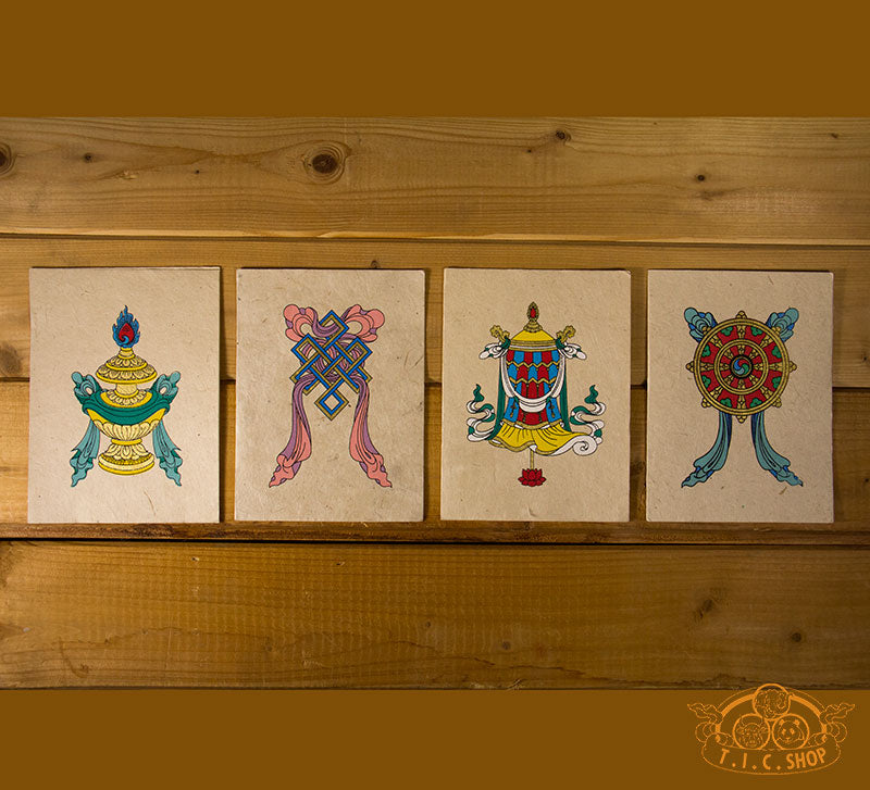 8 Auspicious Symbols Greeting Cards Set
