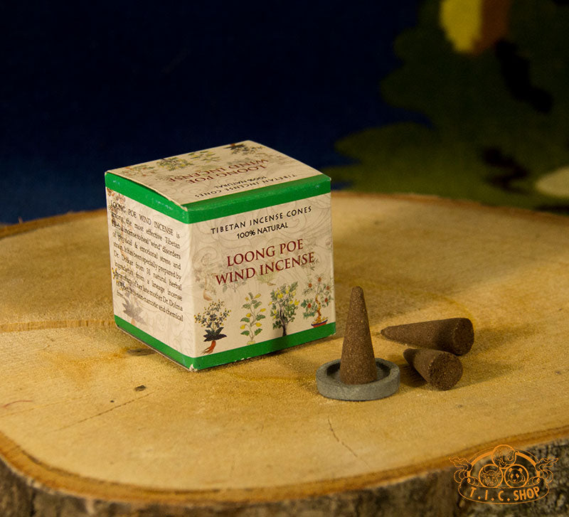 Loong Poe Tibetan herbal incense for stress relief, natural ingredients.Non-toxic incense from 31 natural Tibetan herbs