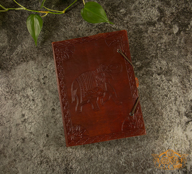 Pattern-Pressed Leather Cover Lokta Paper Journal Notebook