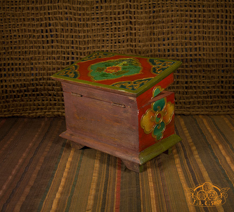Conch Shell Nepali Hand-Painted Wooden Treasure Chest Jewelry Box