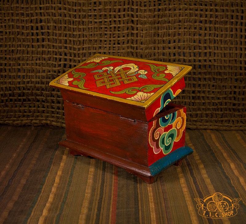 Flower Blossom Nepali Hand-Painted Wooden Treasure Chest Jewelry Box