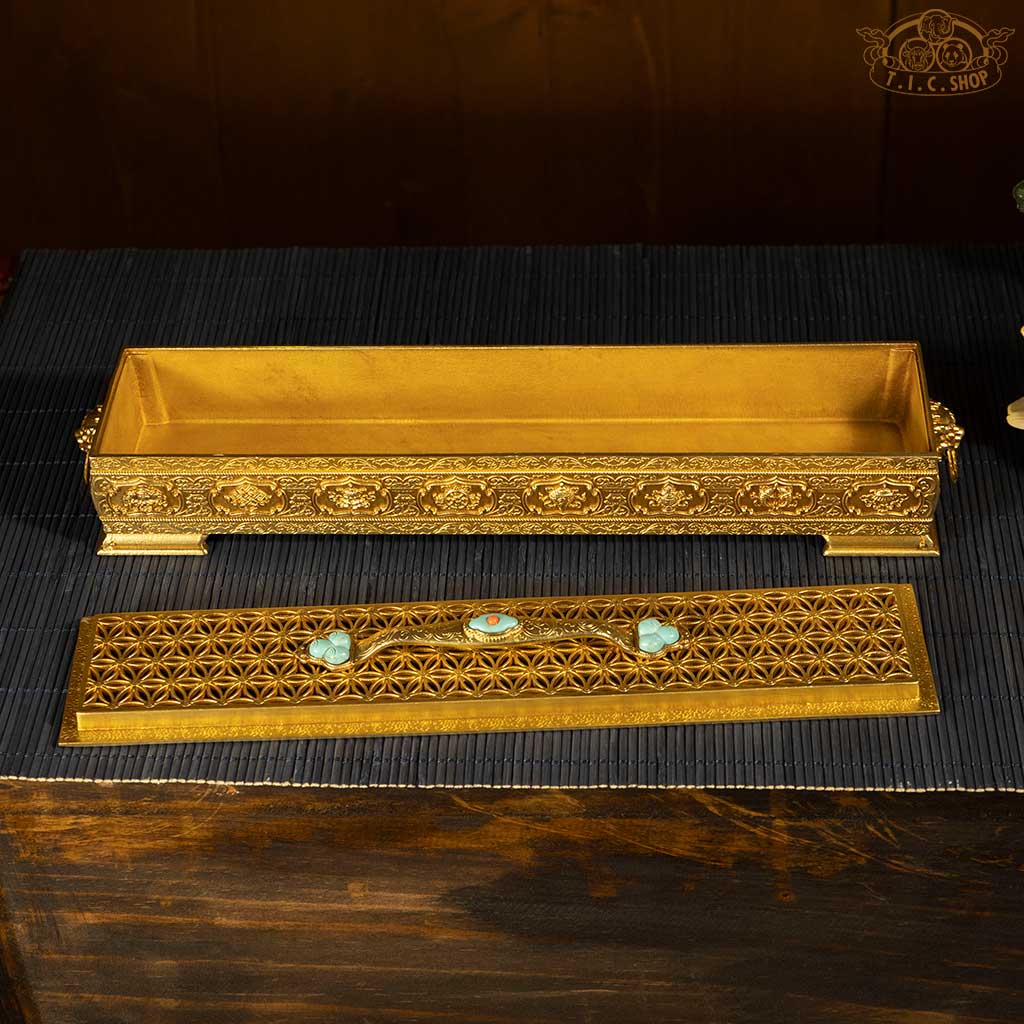 Top view of the open incense burner revealing interior space and craftsmanship.