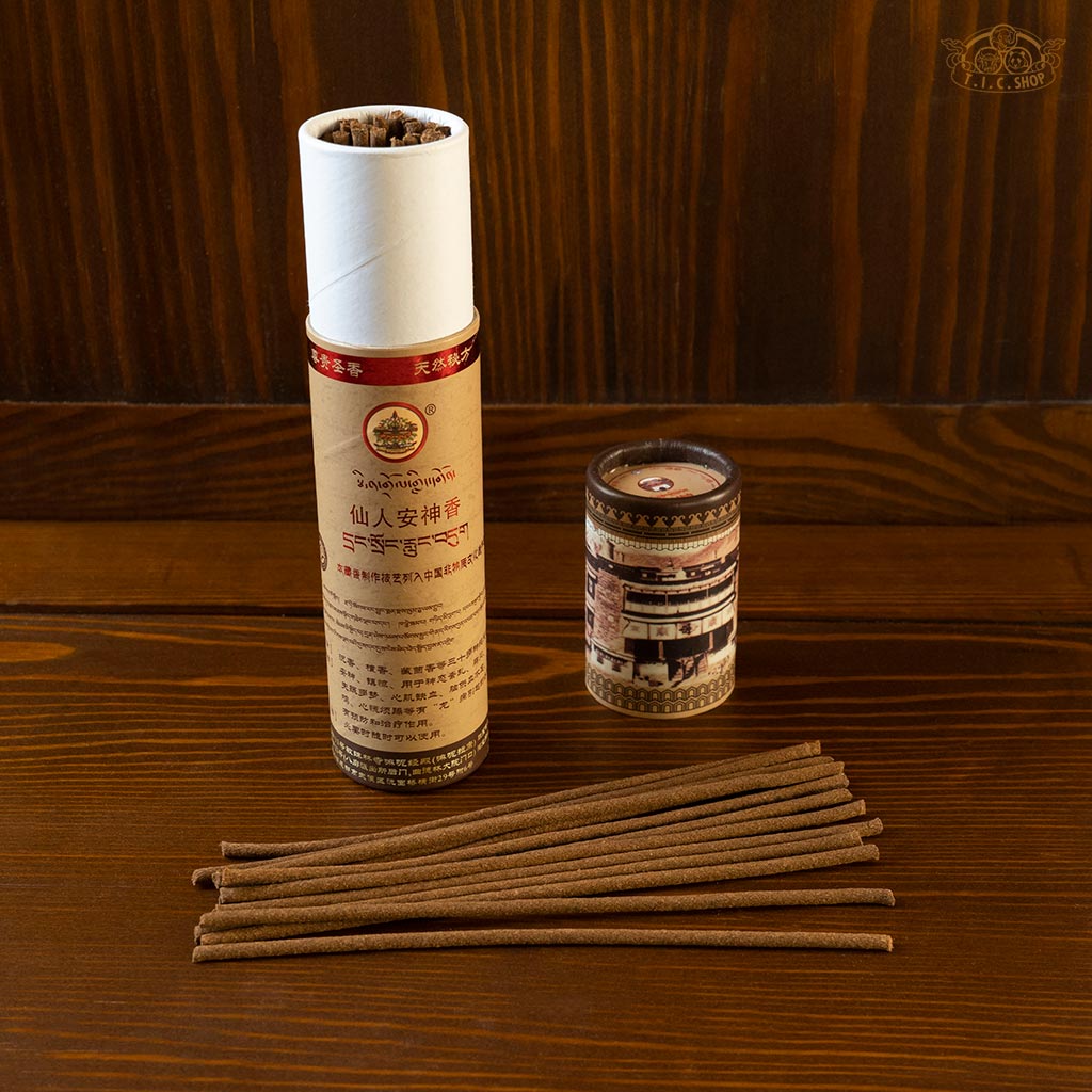 Hand-prepared Tibetan incense with agarwood, sandalwood, and fennel for mental well-being and environment purification