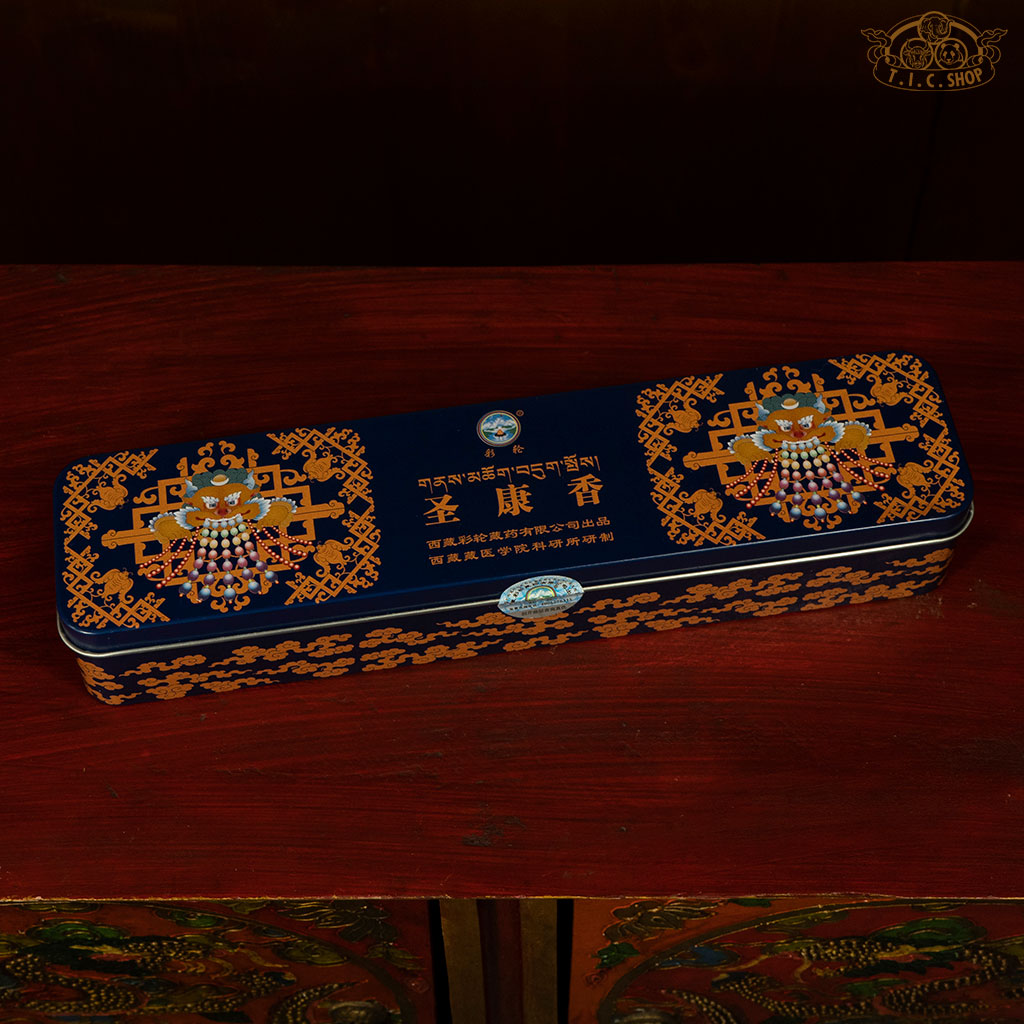 Holy Land Tibetan incense with agarwood, sandalwood, and herbs for Buddhist offering and purificat