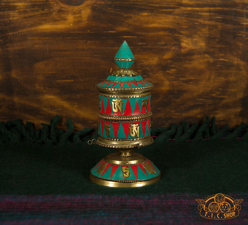 Tibetan Style Table Top Prayer Wheel