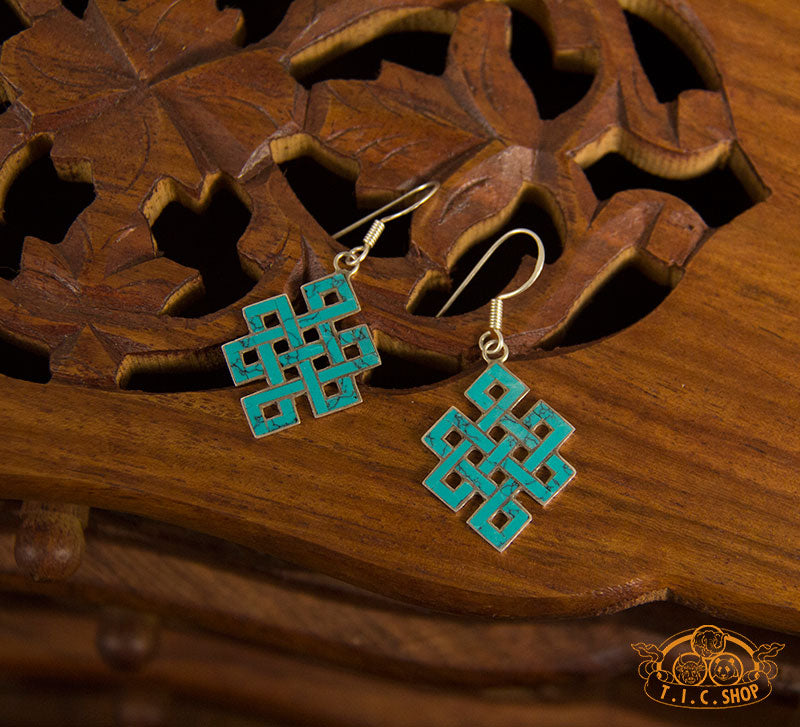 Turquoise Inlay Silver Earrings