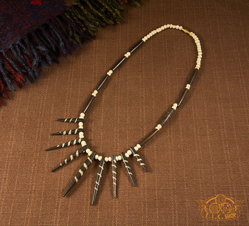 Spiral Yak Bone Amulet Necklace