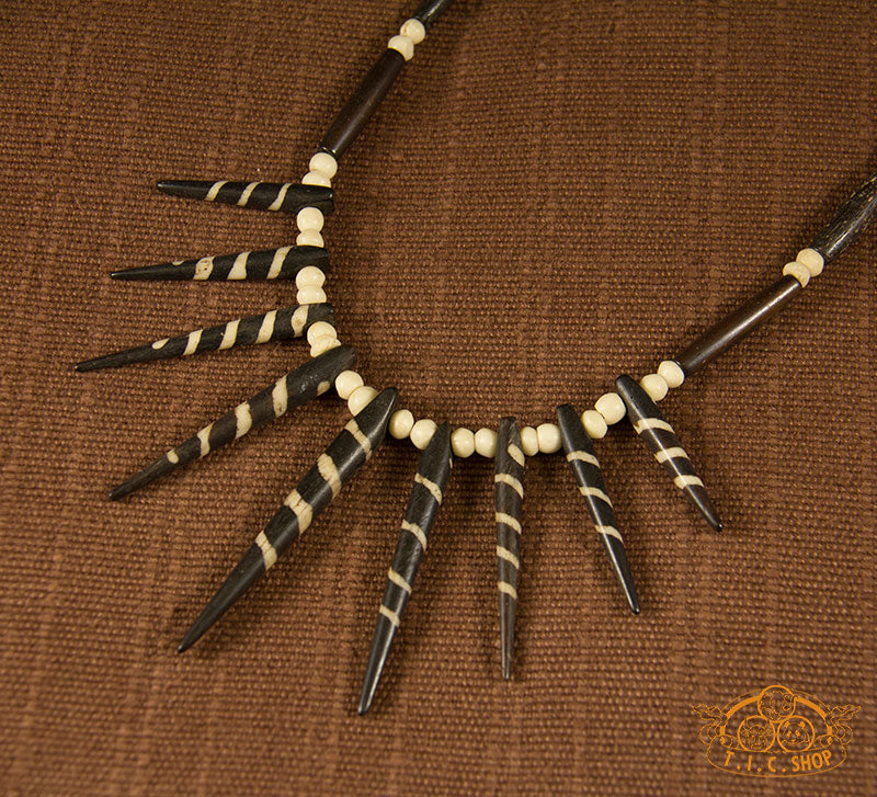 Spiral Yak Bone Amulet Necklace