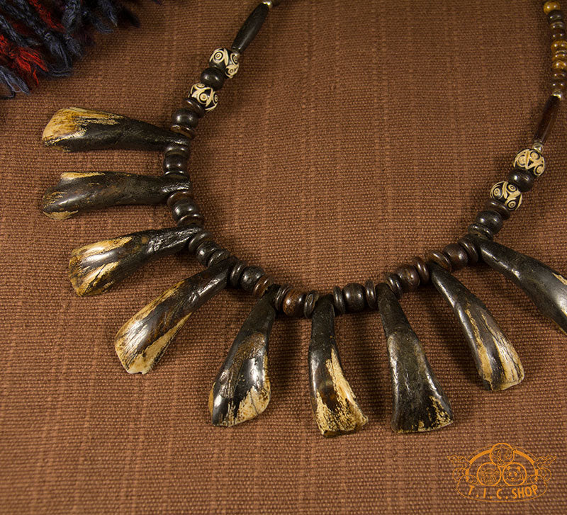 Vintage Yak Bone Amulet Necklace