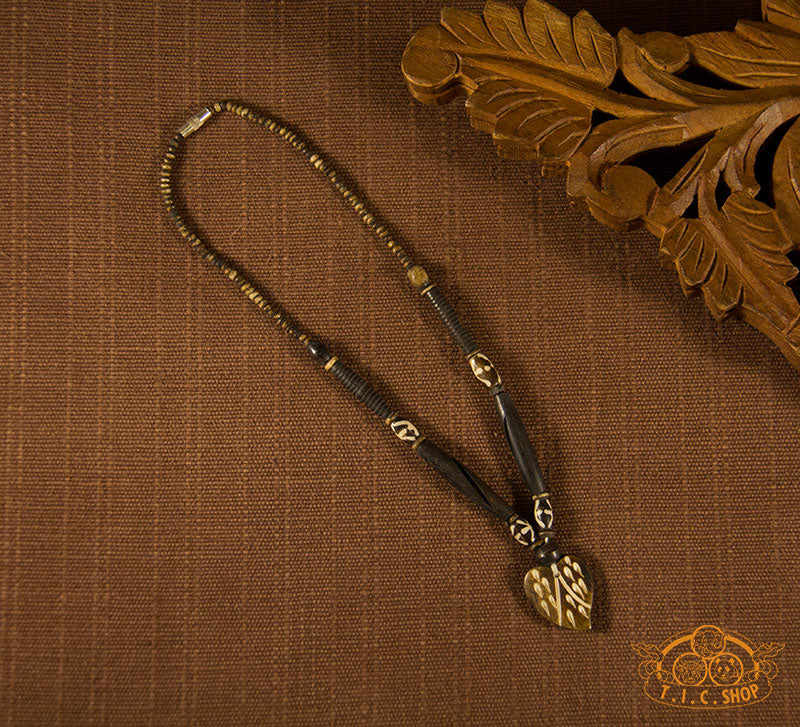 Eternal Love Yak Bone Amulet Pendant Necklace